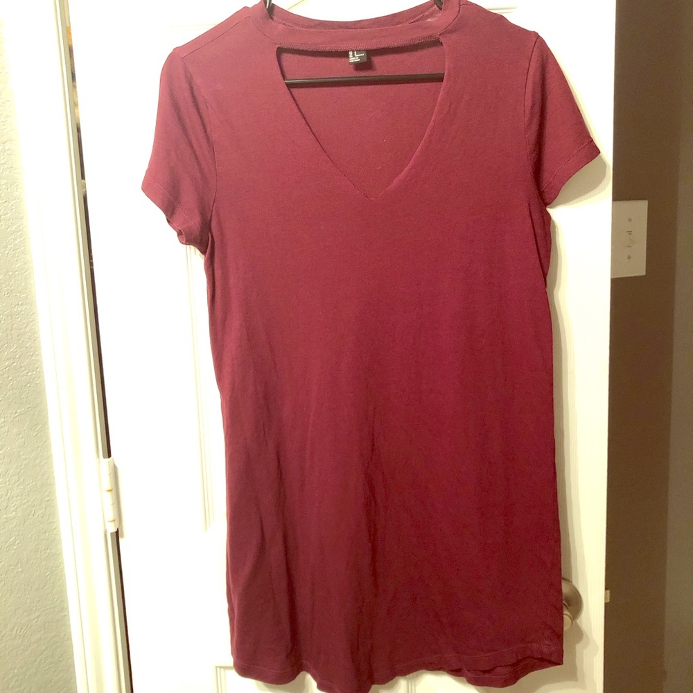 Maroon cut out dress